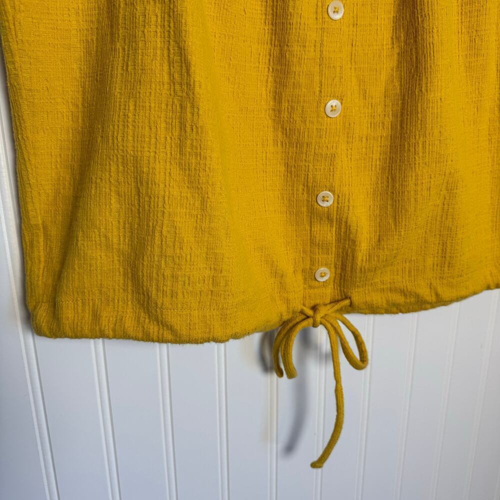 Madewell Texture & Thread Off-the-Shoulder Top Golden Yellow Women’s Size XL - Picture 10 of 11